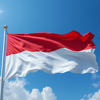 wehende indonesische Flagge