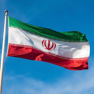 wehende iranische Flagge