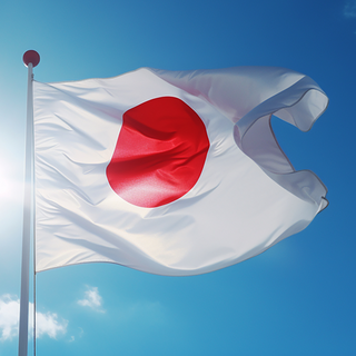 wehende japanische Flagge